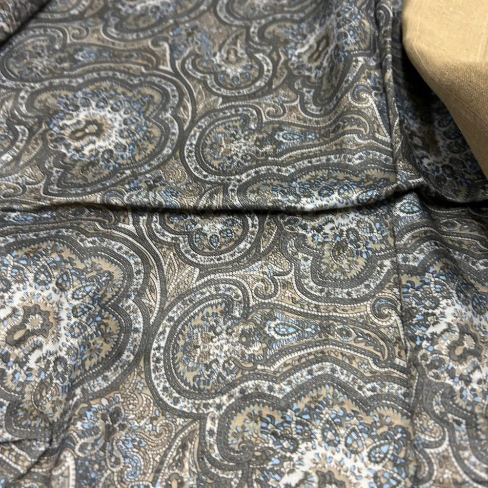 Ralph‎ Lauren Sport Coat Blazer 46L Tan Silk Wool Windowpane Two Button
